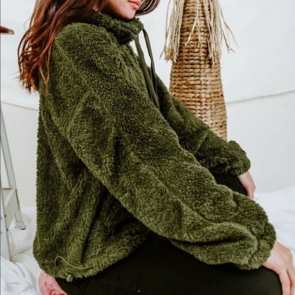 Free People Big Sky Green Jacket Large NWOT - Picture 2 of 7